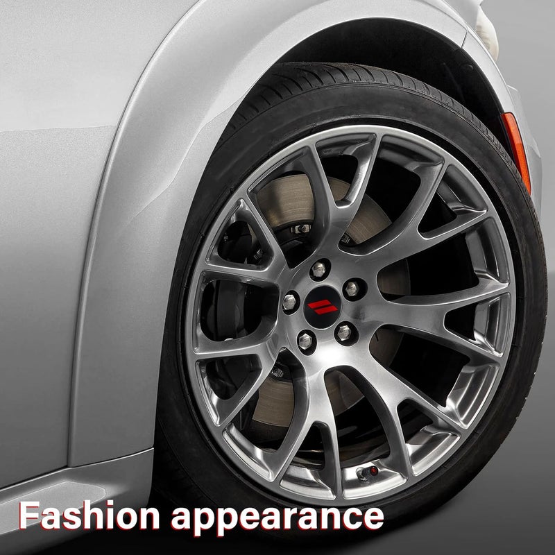 REMOCH 4PCS 63mm=2.5 inch Slash Wheel Center Cap Covers for Dodge Charger Challenger Durango Journey Avenger Hornet Dart R/T SRT Non Fading Hubcaps Rim + Tire Valve Stem Caps Covers Trim (Red) - Image 5